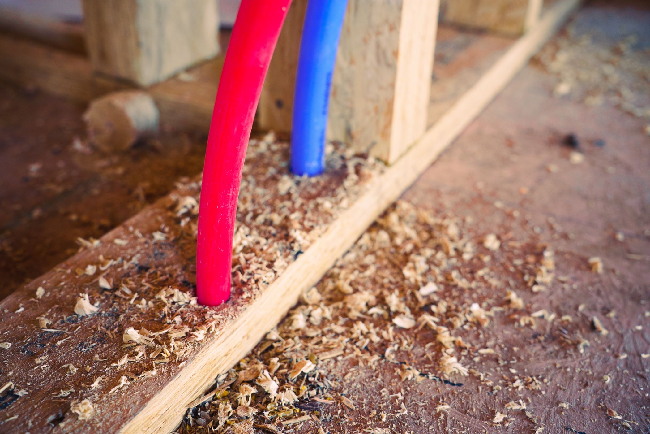 Roughed-in PEX piping